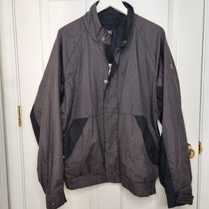 Men's DryJoys By FootJoy Houndstooth Black Beige Rain Golf Jacket Size Large